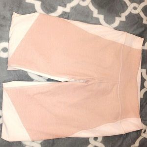peach & light pink & cream multi color leggings